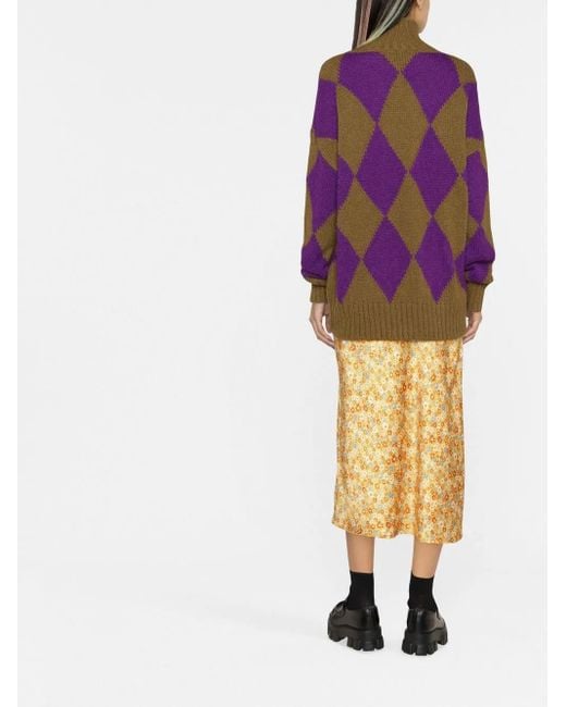 LaDoubleJ Purple Argyle Sweater
