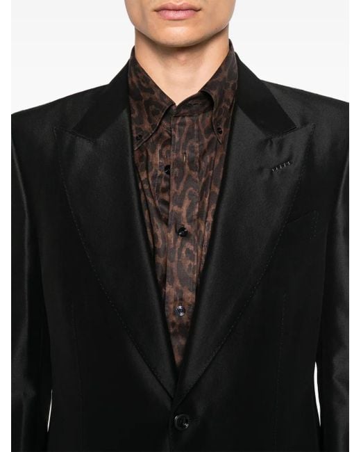 Tom Ford Black Single-Breasted Blazer for men