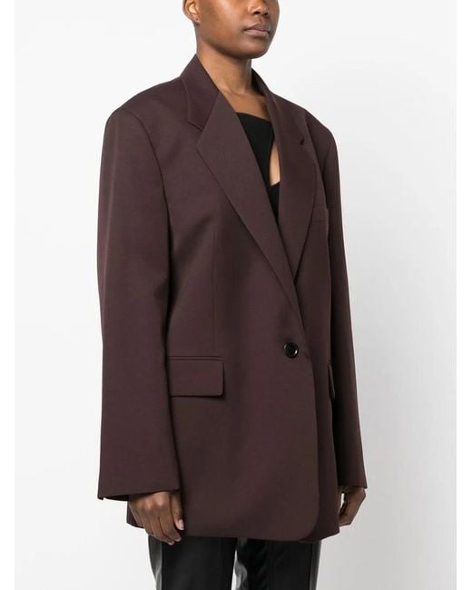 Low Classic Brown Oversize Single-Breasted Blazer