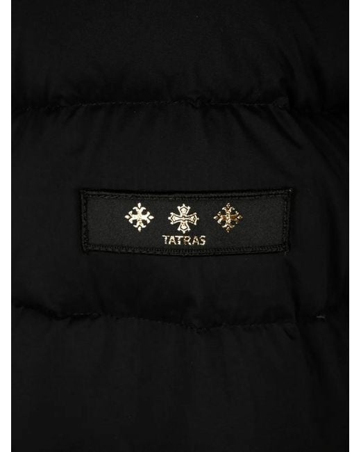 Tatras Black Faux-Fur Trim Padded Coat