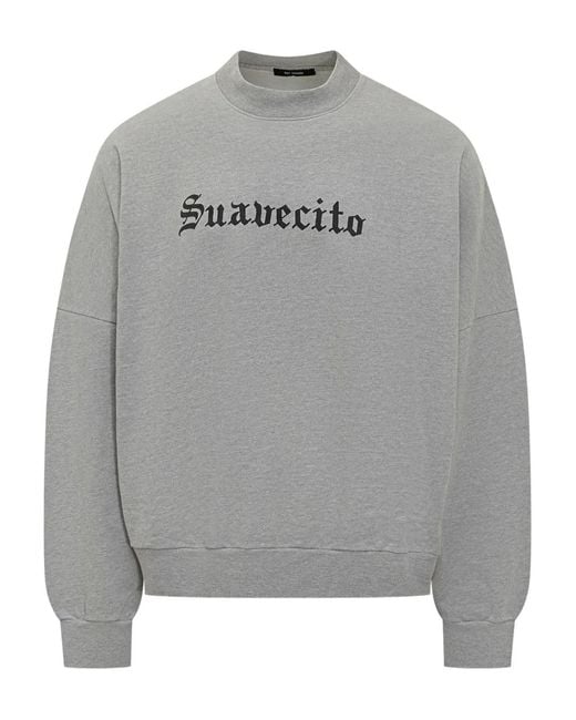 Willy Chavarria Gray Crew-Neck Sweatshirt for men