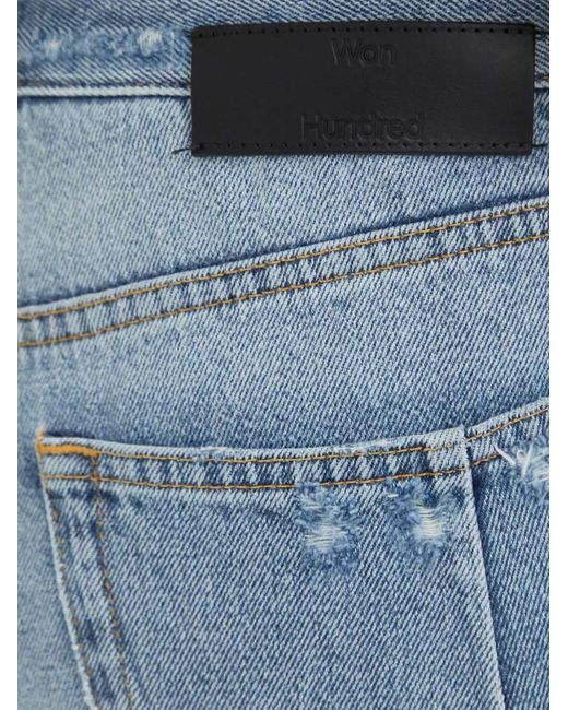Won Hundred Blue Distressed-Detail Trousers