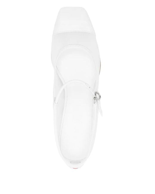Aeyde White Aline Pumps