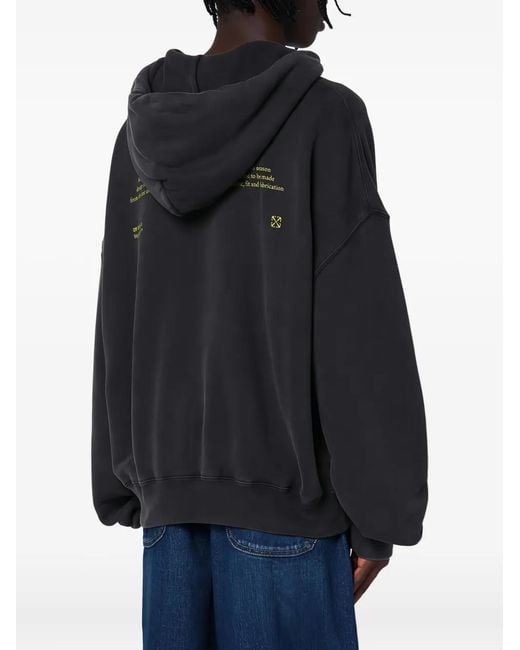 Off-White c/o Virgil Abloh Black Blurred Bacchus Cotton Hoodie for men
