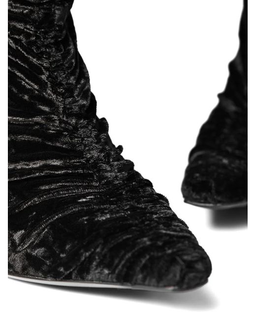 Jimmy Choo Black Lotta 100 Velvet Over-The-Knee Boots