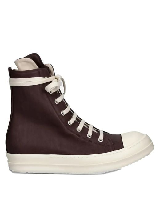 Rick Owens Brown Lace-Up Zip Sneakers for men