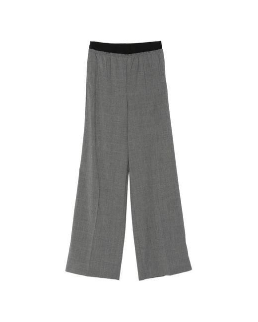 Alpha Studio Gray Elasticated-Waistband Trousers
