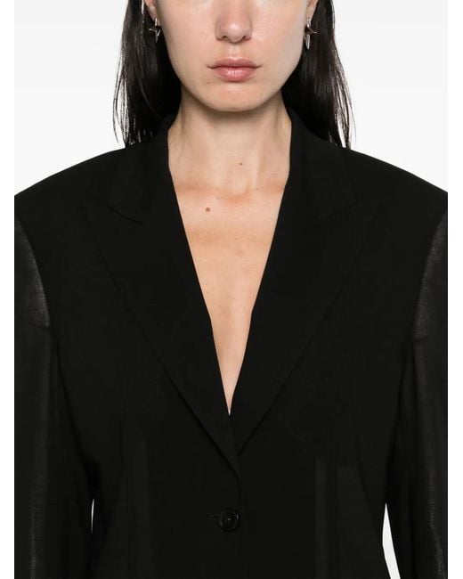 Blumarine Black Wool Single-Breasted Blazer