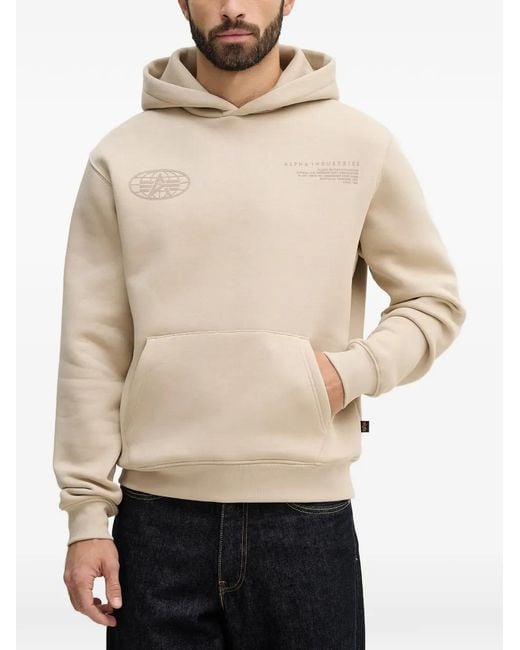 Alpha Industries Natural World Logo Pouch-Pocket Hoodie for men