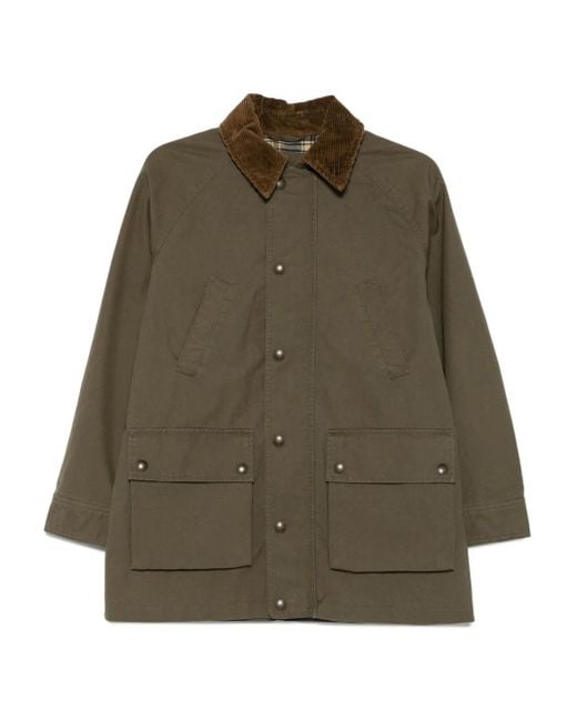Polo Ralph Lauren Green Corduroy-Collar Flap-Pocket Coat