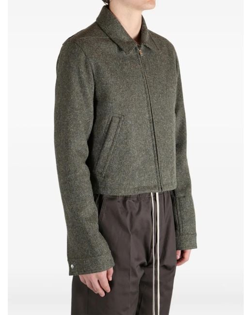 メンズ Rick Owens Alice Brad Cropped Zip-up Jacket Green