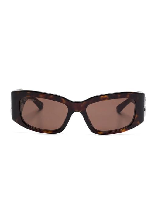 Balenciaga Brown Rectangle-Frame Sunglasses