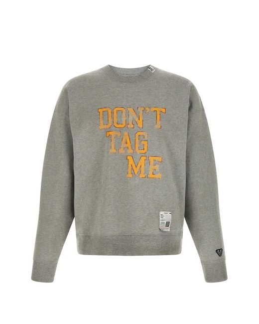 Maison Mihara Yasuhiro Gray Don'T Tag Me Gauze Logo-Patch Sweatshirt for men