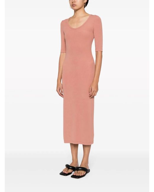 Calvin Klein Pink Ribbed-Knit Stretch-Modal Dress