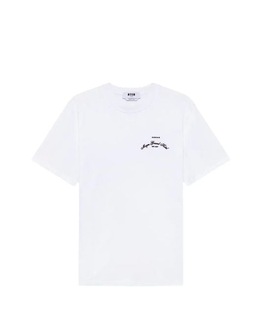 MSGM White Short-Sleeve T-Shirt for men