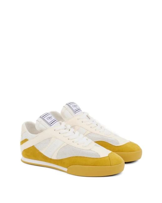 Chloé Natural Kick Mesh-Panels Sneakers