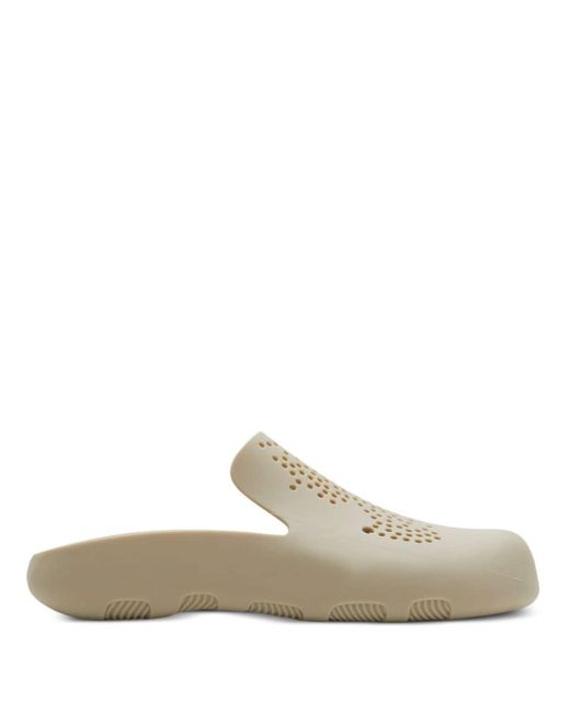 Burberry White Stingray Perforated Clogs for men