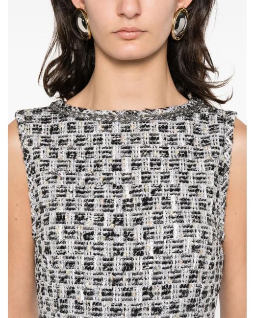 LIBEROWE Black Tweed Mini Dress