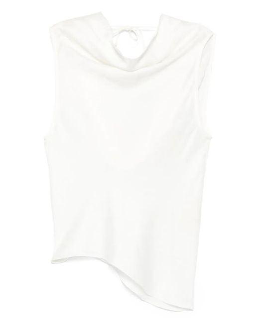 Marques'Almeida White Asymmetric Cown-Neck Top