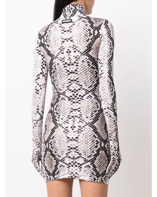 Synthetic Snakeskin-print Mini Dress 