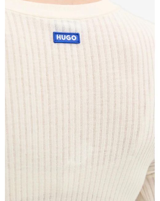 HUGO White Crew Neck Sweater
