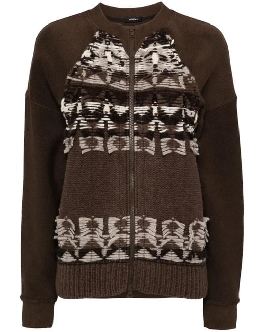 Goen.J Black Contrast Zip-Up Cardigan