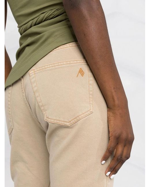 The Attico Natural Slit-Hem Straight-Leg Jeans