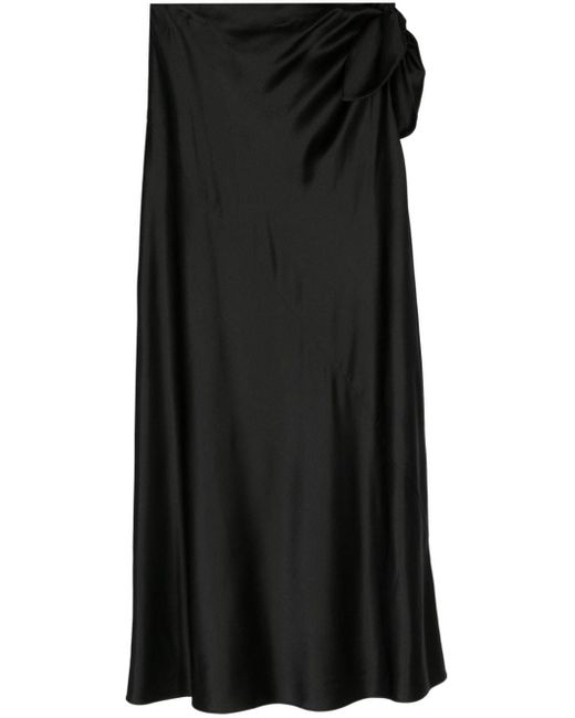 Jupe longue à détail noué Saint Laurent en coloris Black