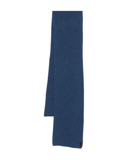 Paul & Shark Blue Ribbed-Knit Scarf for men