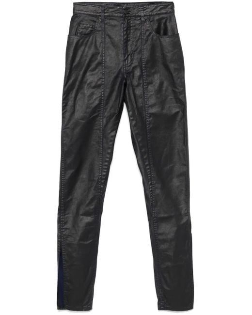 Mugler Gray Coated-Finish Trousers
