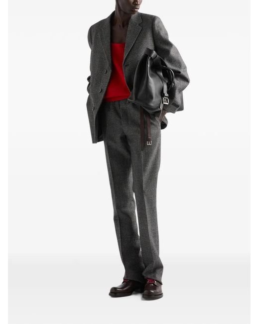 Prada Gray Wool Pants for men