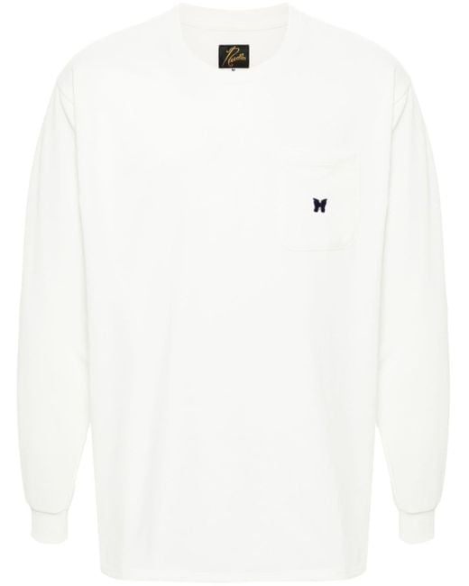 Needles White Logo-appliqué Jersey Sweatshirt for men