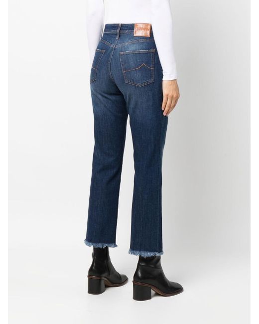 Jacob Cohen Kate Cropped Straight-leg Jeans in Blue | Lyst Canada