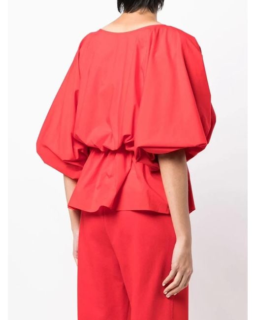 Goen.J Puff-Sleeved Flared Blouse