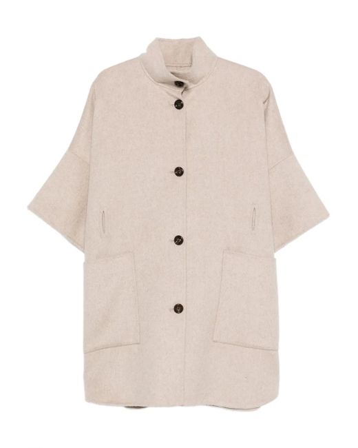 Liu Jo Natural Einreihiger Mantel mit Knöpfen