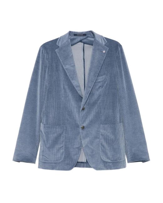 メンズ Tagliatore コーデュロイ パッチポケット ジャケット Blue
