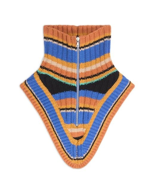 Dries Van Noten Blue Wool Zip Collar for men