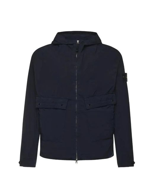 Stone Island Blue Short Parka for men