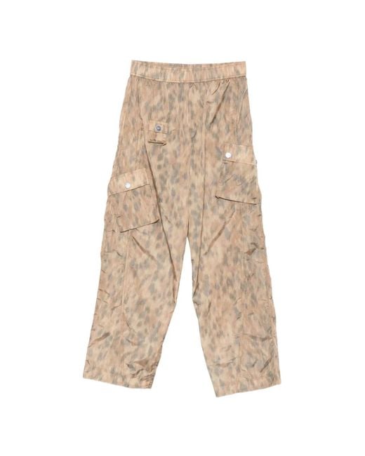 Ganni Natural Printed Cargo Pants