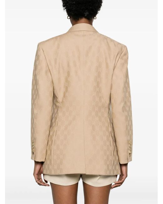 Gucci Natural Gg Wool Jacquard Jacket