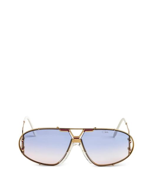 Cazal White 907 Geometric-Frame Sunglasses