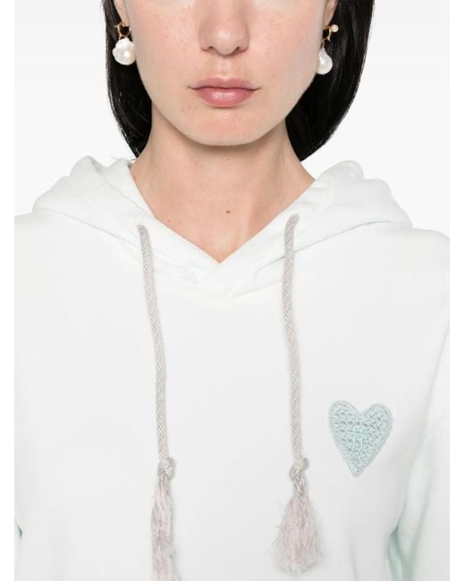 Forte_forte White Logo-Patch Hoodie