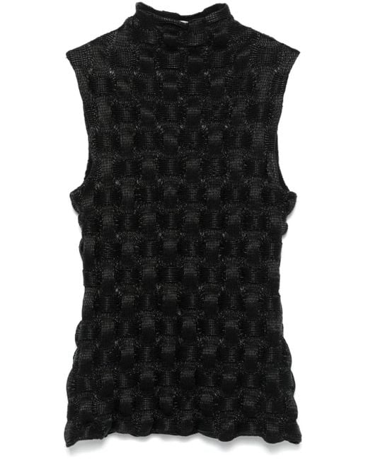 Nanushka Black Roll-Neck Sleeveless Top