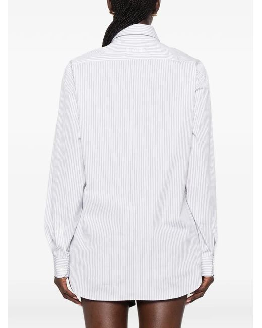 Moschino White Striped Embroidered-Goose Shirt
