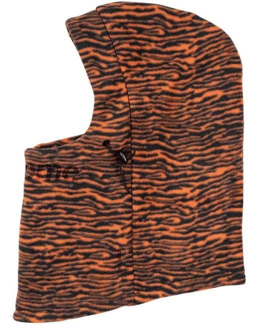 X Polartec cagoule à imprimé tigre Supreme en coloris Brown