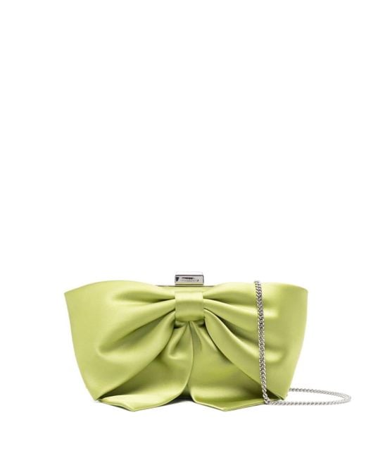 Sachin & Babi Green Cupids Bow-detail Clutch Bag