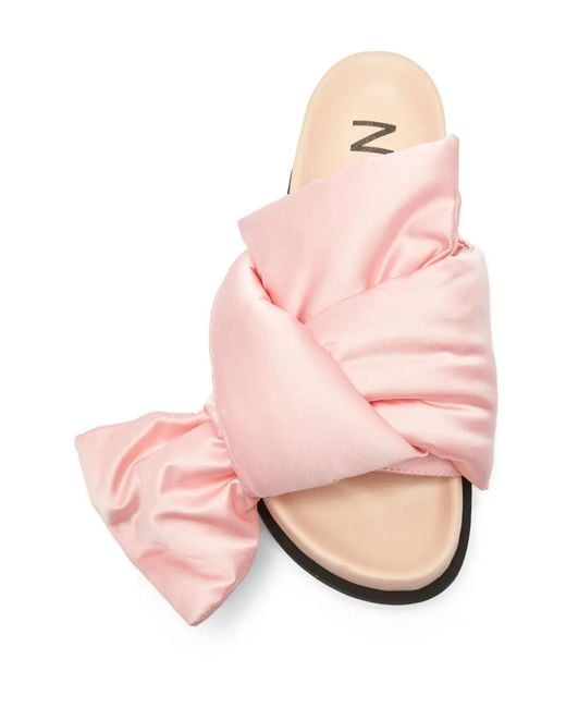 N°21 Pink Bow Silk-Satin Platform Sandals