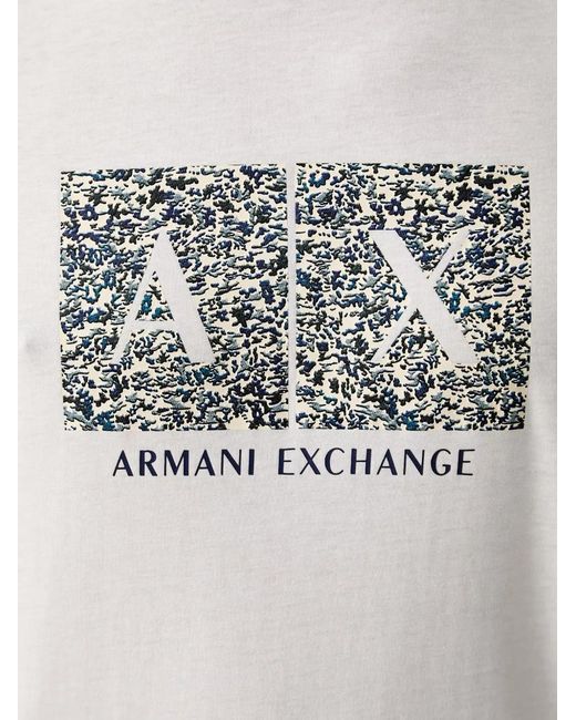 ARMANI EXCHANGE White Logo-Print Short-Sleeve T-Shirt for men