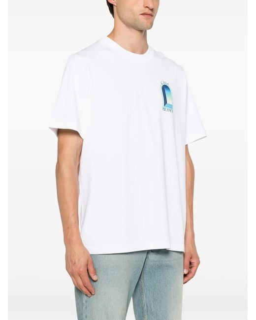 Casablanca White Graphic-Print T-Shirt for men