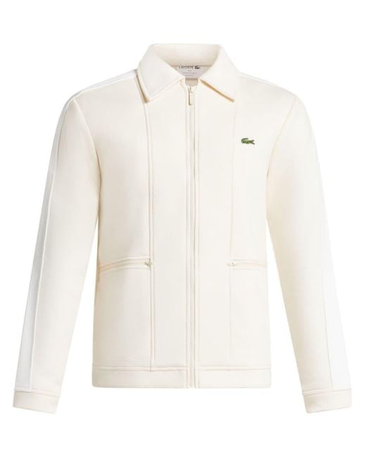 Lacoste Embroidered Logo Zip Cardigan in White for Men Lyst UK